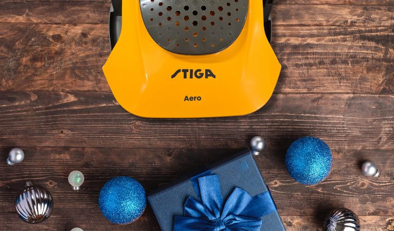 12 DAYS OF CHRISTMAS WITH STIGA WITH HOVER MOWER AND CHRISTMAS BAUBLES
