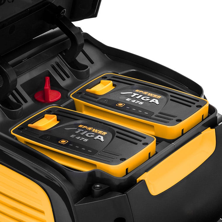 Detail der Position eines STIGA ePower Akkus in einem STIGA Gerät