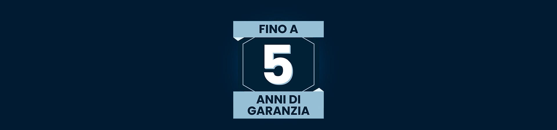 Logo azzurro STIGA estensione garanzia 5 anni su fondo blu scuro