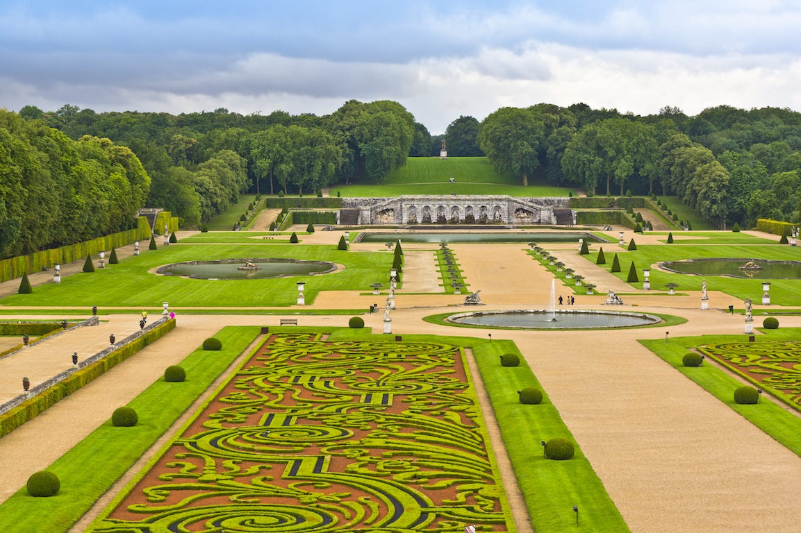 Jardin à la française Vaux-Le-Vicomte précision des buis