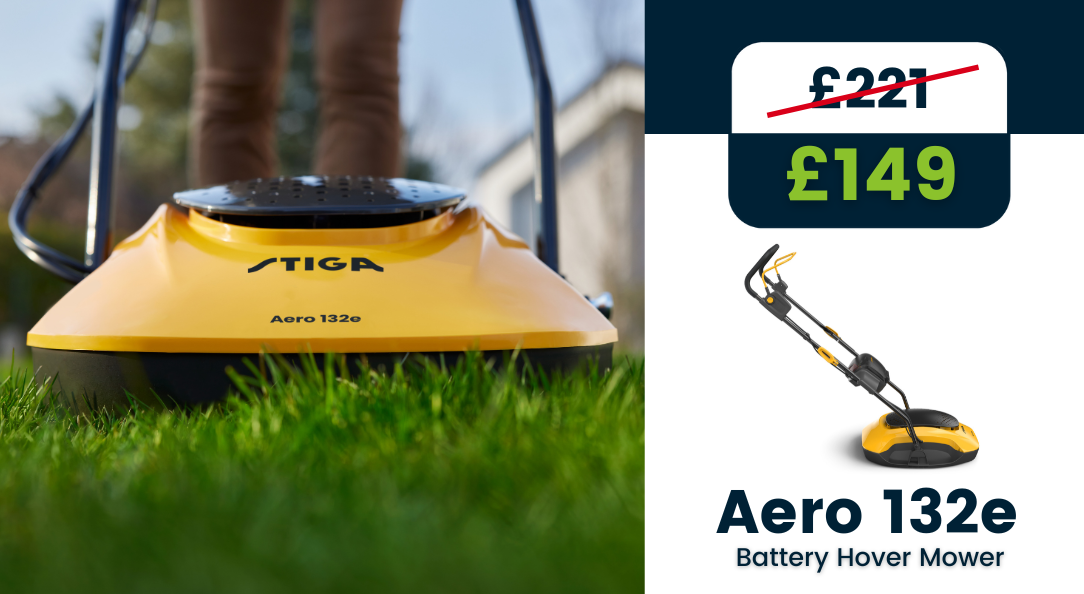 Aero STIGA Hover Mower sales banner only £149