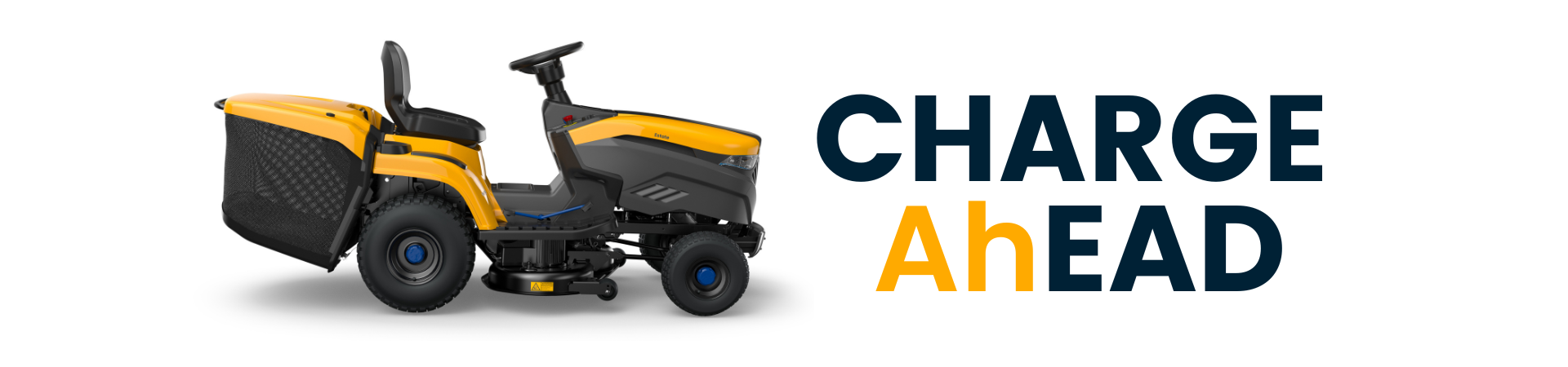 Charge AhEAD electric STIGA ride-on mower promo banner