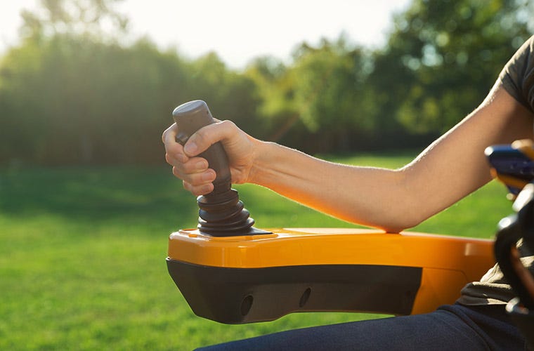 Joystick sales lawn mower